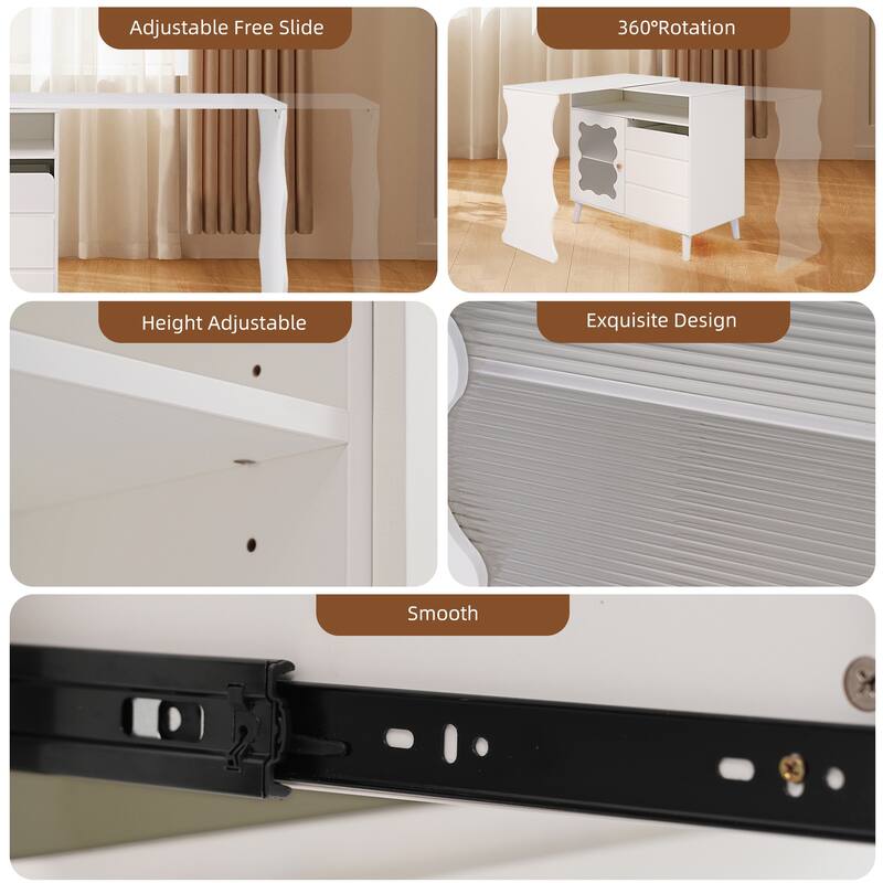 41"79" Cloud Wave Extendable Sofa Bar, Table Behind Couch, Pub